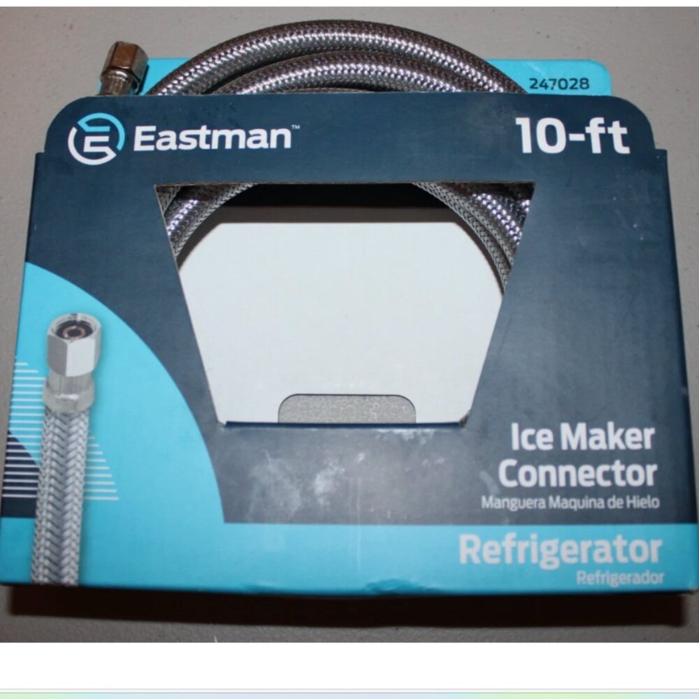 Eastman 10 Foot Ice Maker Universal Connection Hose for Refrigerator
